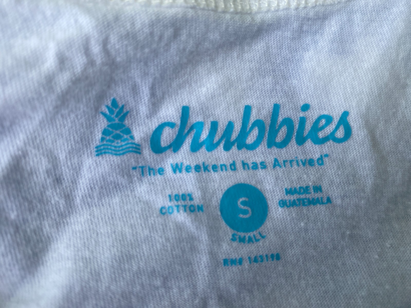 Chubbies The Weekend Has Arrived White Tank Top T Shirt mens S Small
