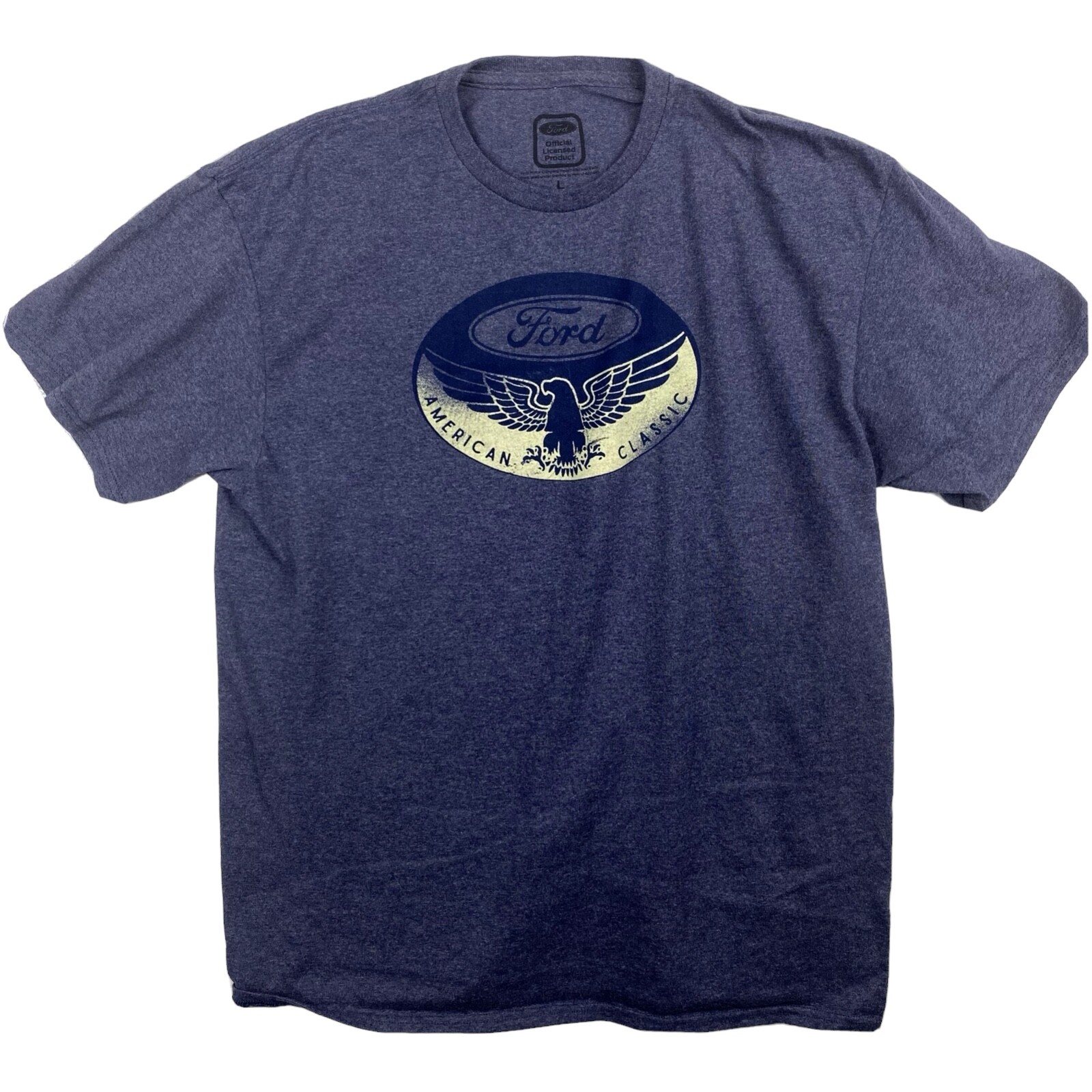 Ford Classic Eagle Logo T Shirt Mens American New L Blue Cotton/Poly Blend Tee