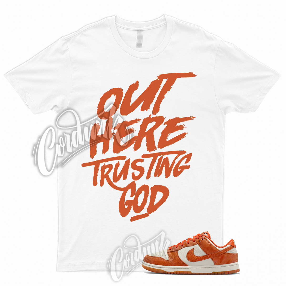 TG T Shirt to Match Dunk Low Cracked Orange Light Bone Safety Spice 1 WMNS