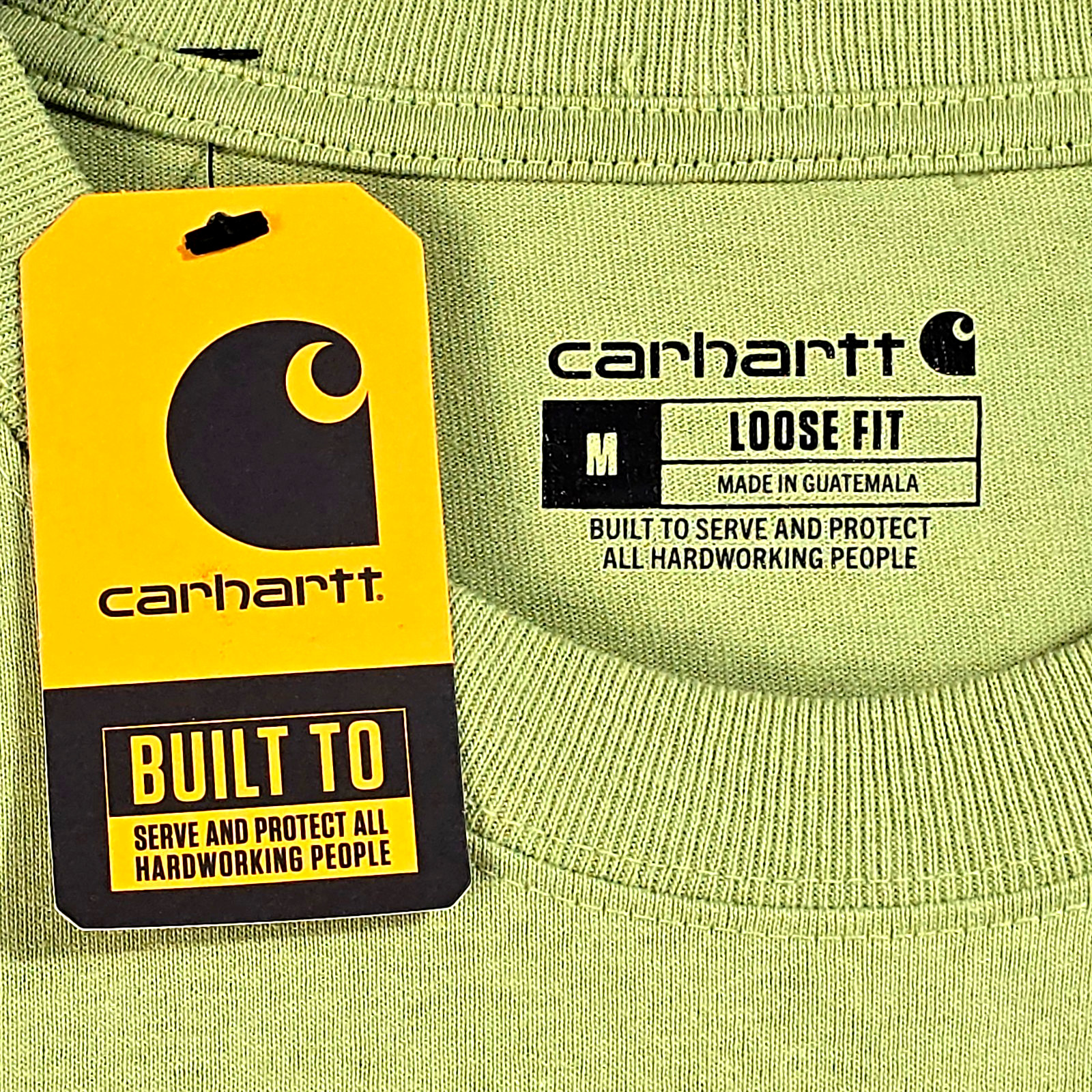 CARHARTT Heavyweight Shirt Mens Medium Green Long Sleeve Outdoor Spellout NWT