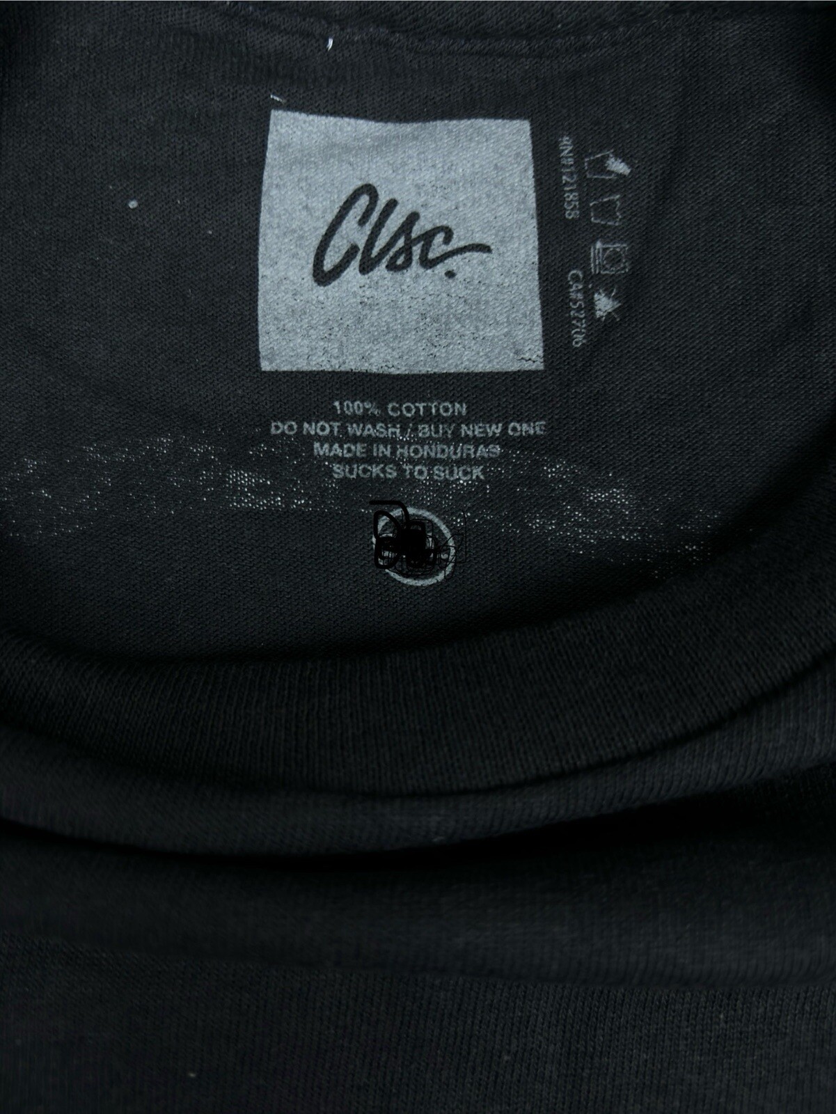 Men’s CLSC Graphic Print Logo Front ,Back Sucks To Suck T shirt Black Size XXL