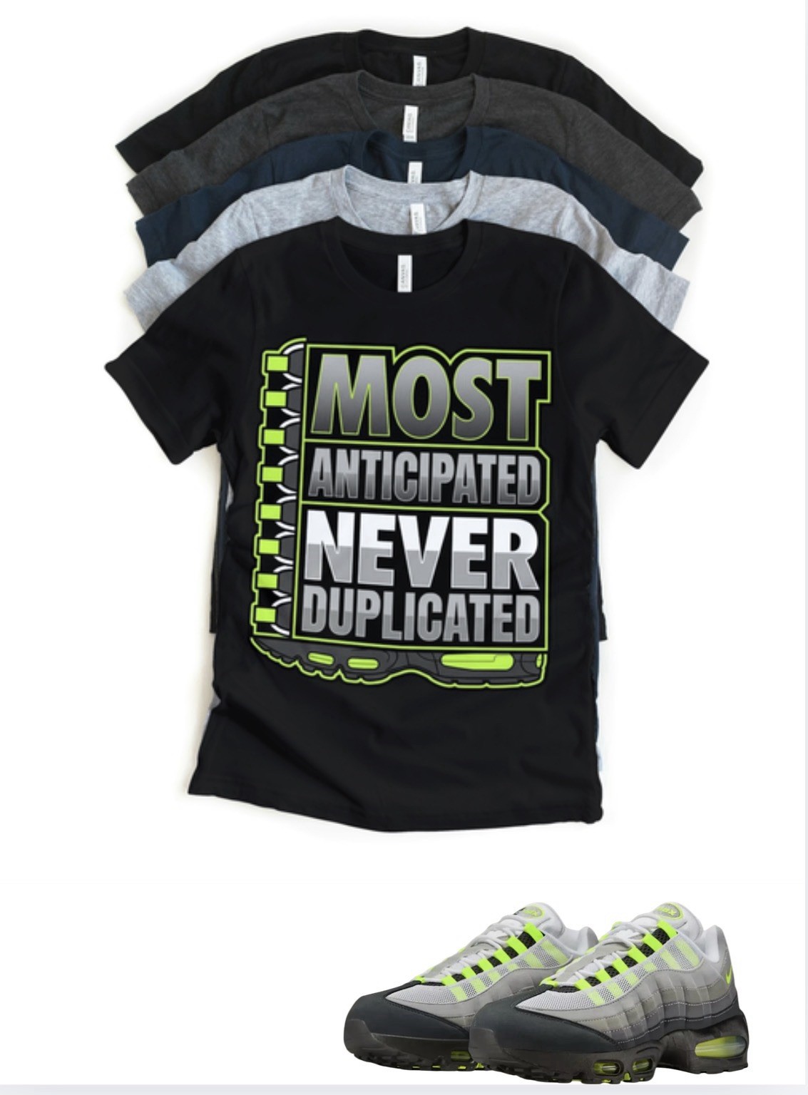 Custom Max 95 OG Neon Sneaker Matching T-Shirt | Sneakerhead Streetwear Jordan