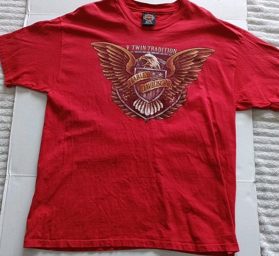 Vintage 1995 Harley Davidson V-Twin Tradition Houma LA SINGLE STITCH XL Shirt