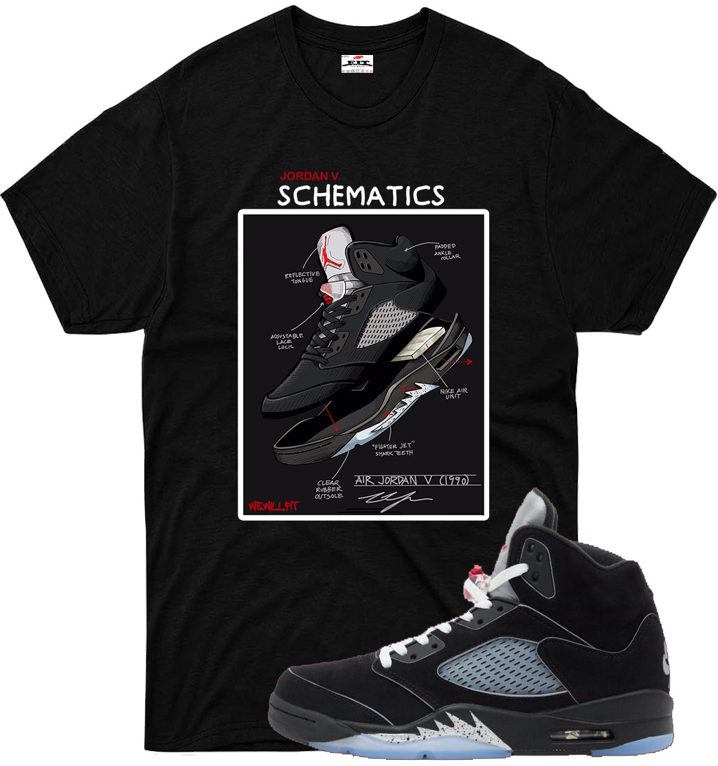 We Will Fit shirt to match Jordan 5 Retro OG Black Metallic Reimagined