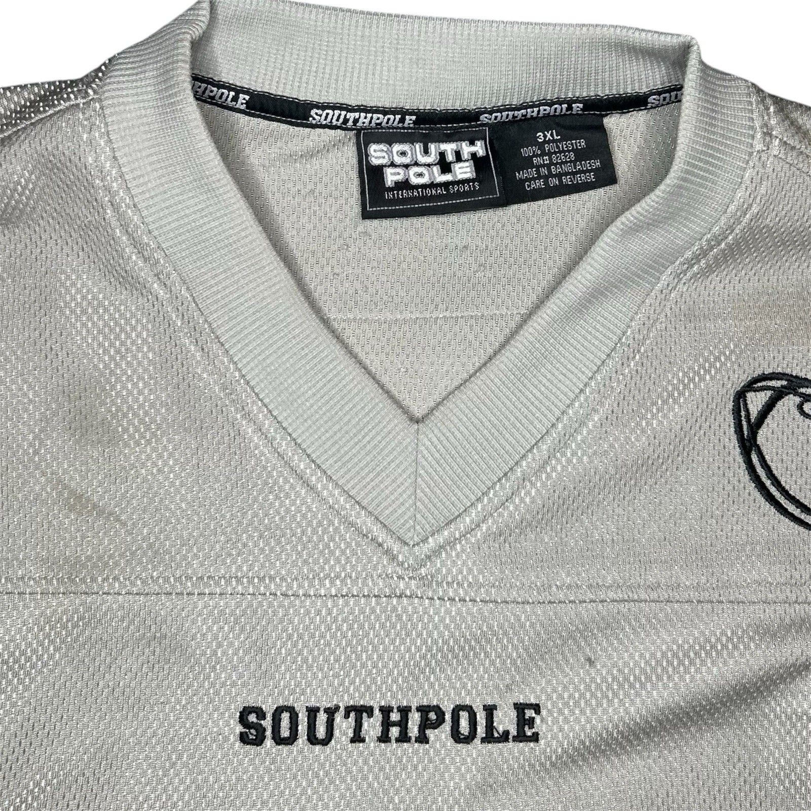 Southpole International Sports Men’s Gray Mesh Jersey V-Neck Long Sleeve 3XL