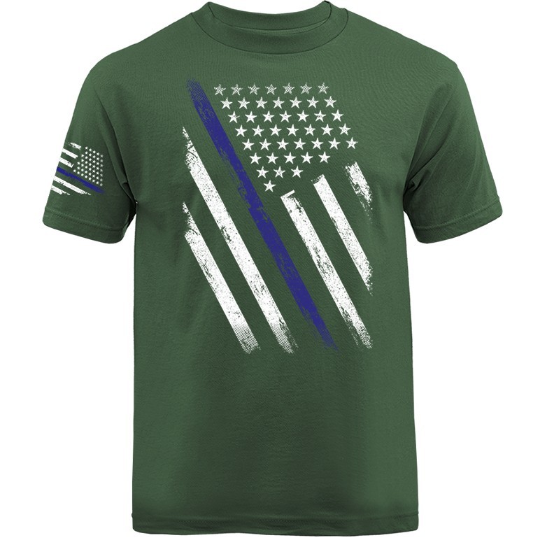 Thin Blue Line US Flag American Pride Patriotic T-shirt