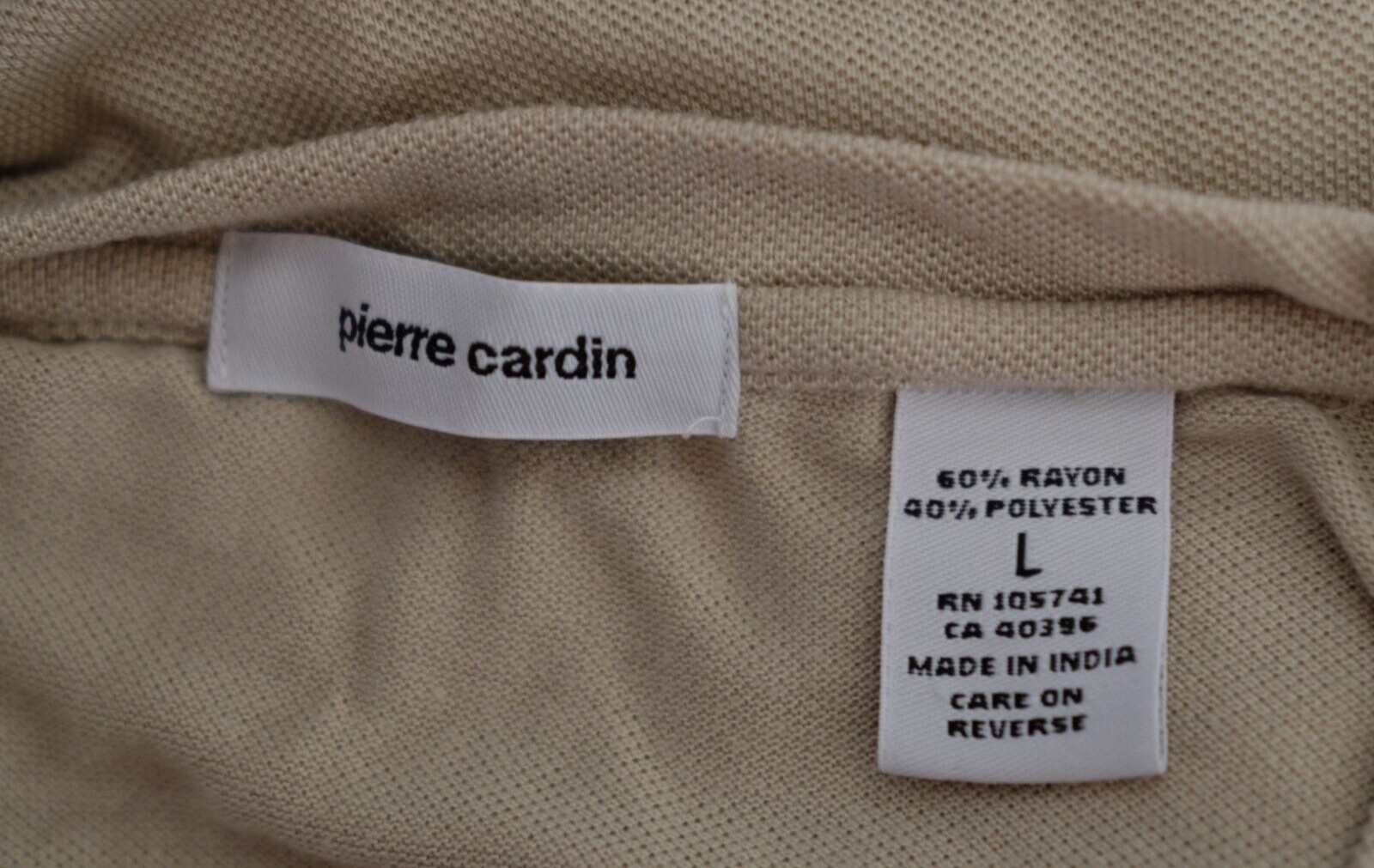 Pierre Cardin T-Shirt Short Sleeve Crew Neck Super Soft Beige Men’s L #H52-38