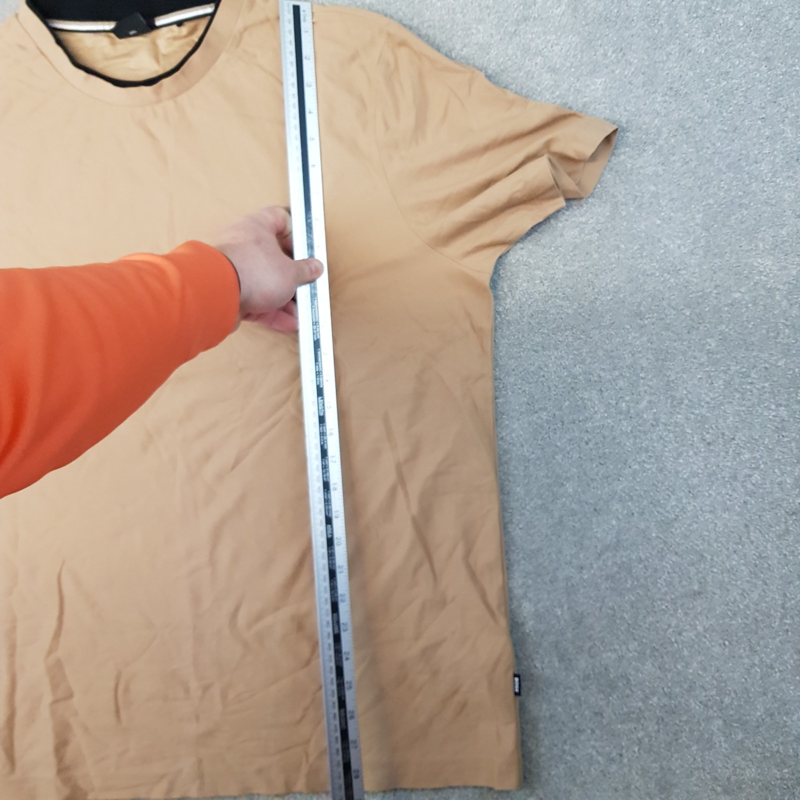 Hugo Boss Mens T-Shirt 3XL XXXL Brown Mercerised Tiburt 276 Tight Neck Short