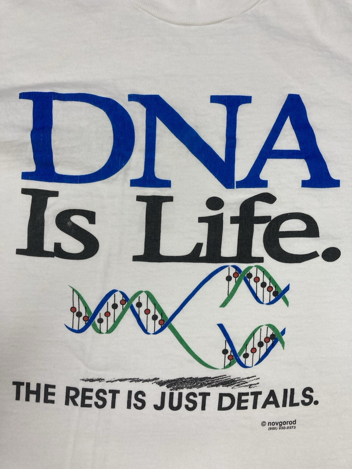 VINTAGE DNA Is Life The Rest Is Just Details Graphic T-shirt Men XXL White