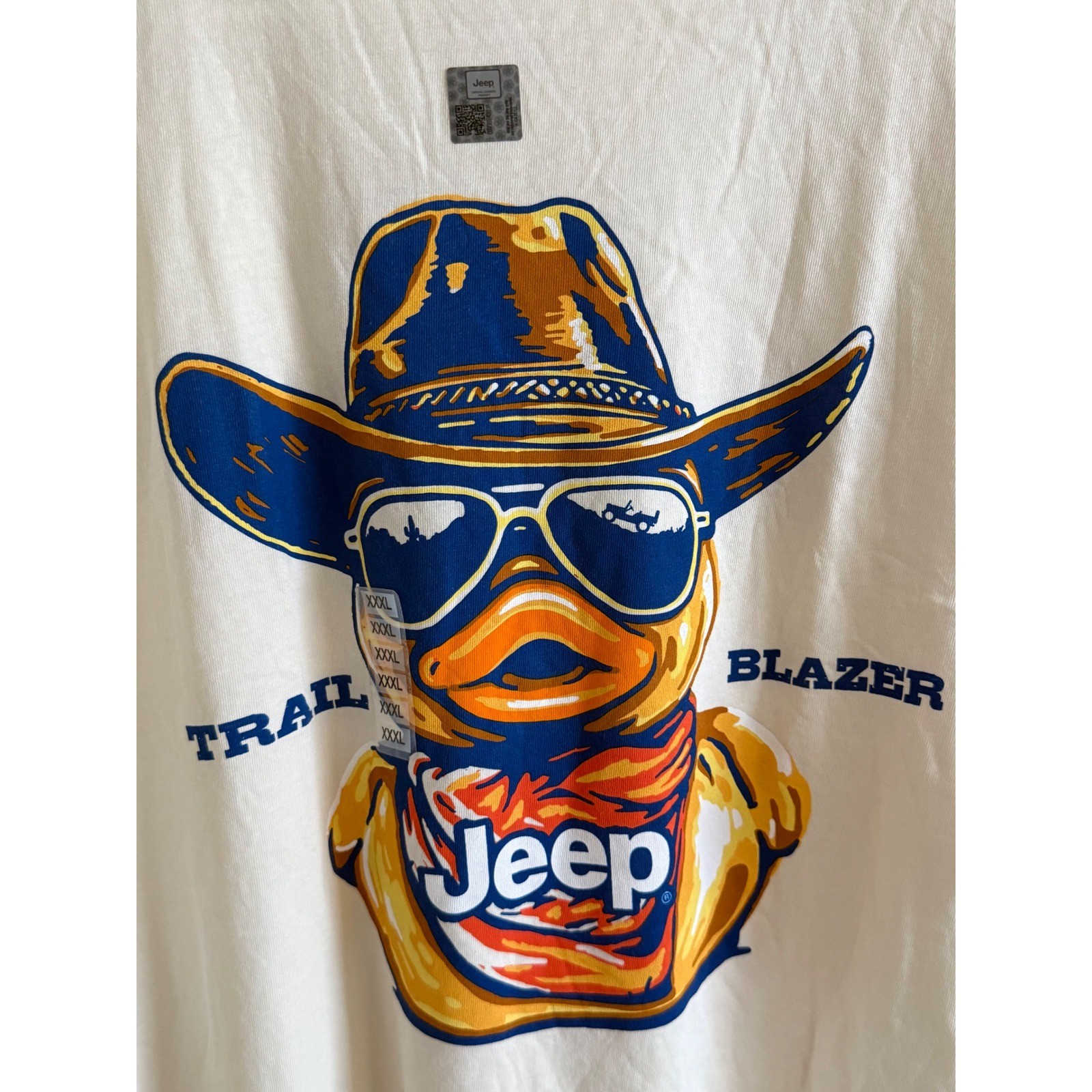 Jeep Trail Blazer Duck Graphic T-Shirt Mens 3XL Cream Jedco Heavyweight New