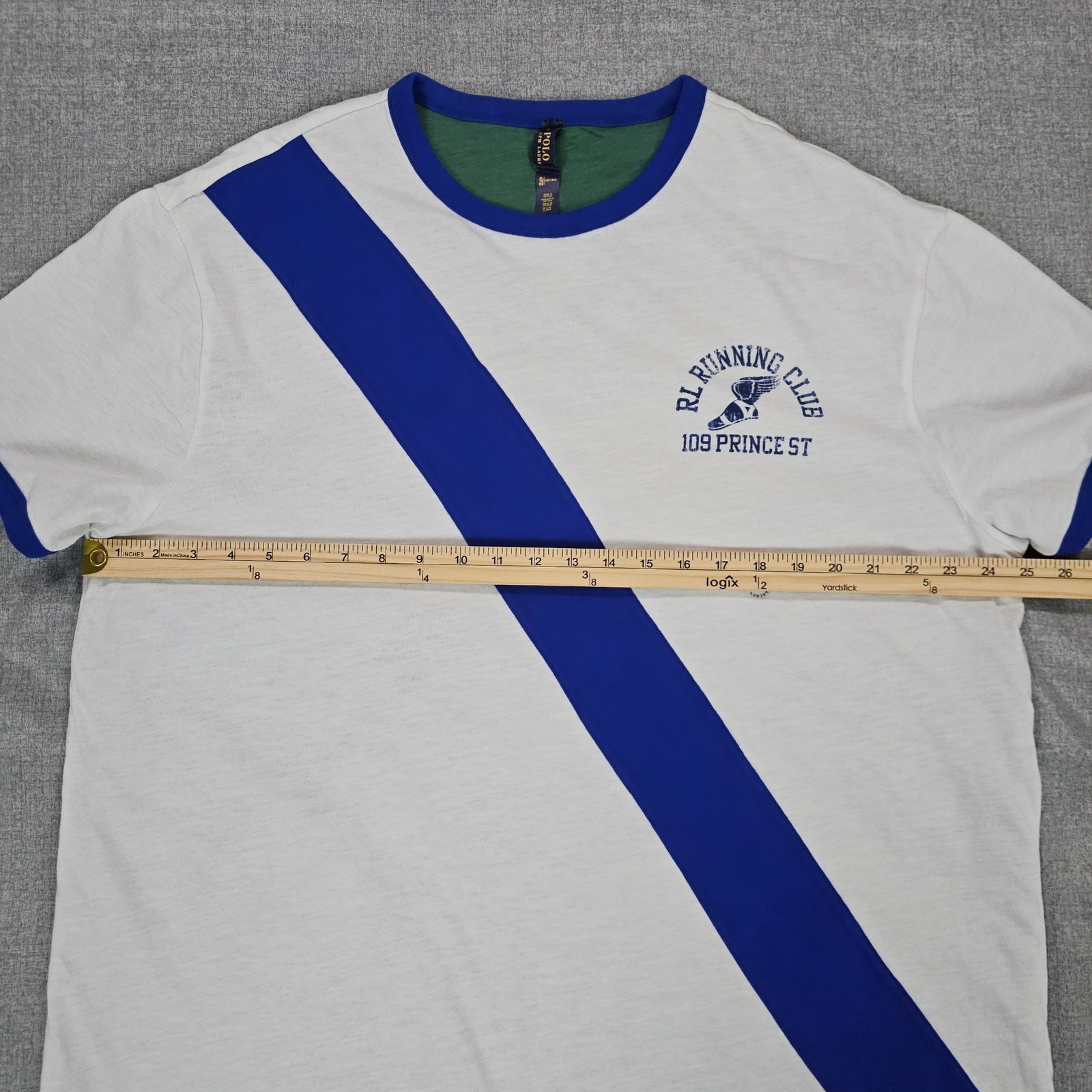 NWT Polo Ralph Lauren Shirt Mens XL White Green Reversible Track Graphic Tee