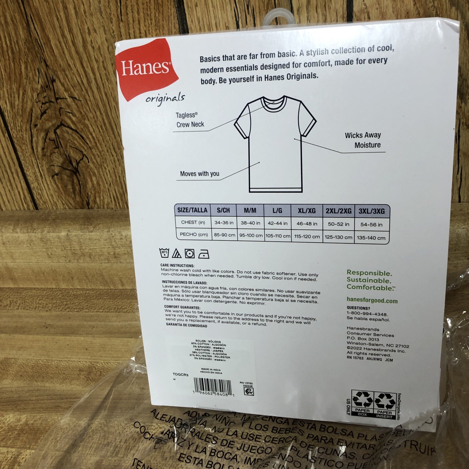 3 Pack Hanes Men’s Stretch T-Shirts Cool And Breathable Size Medium New