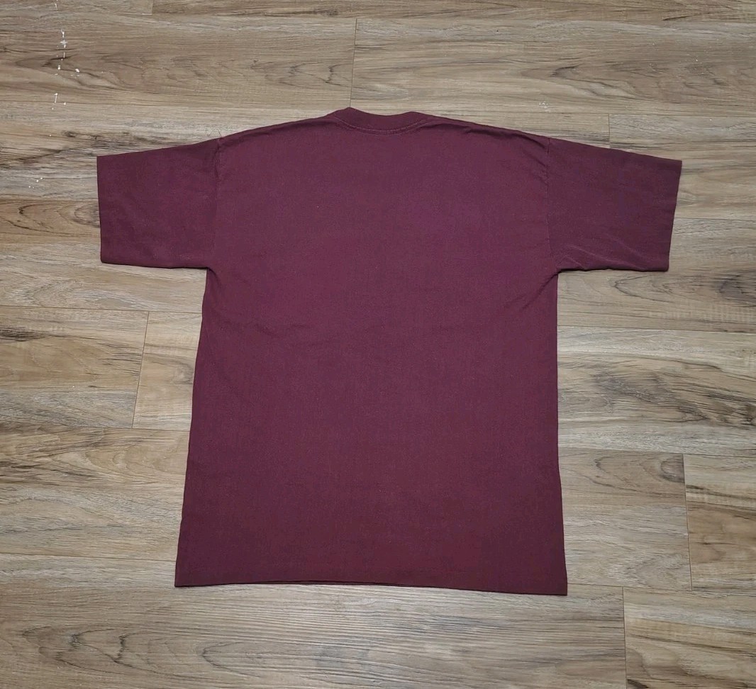 Vtg Cozumel Mexico Single Stitch Graphic Tee Sailboat Sun Stamp Tourist Maroon L