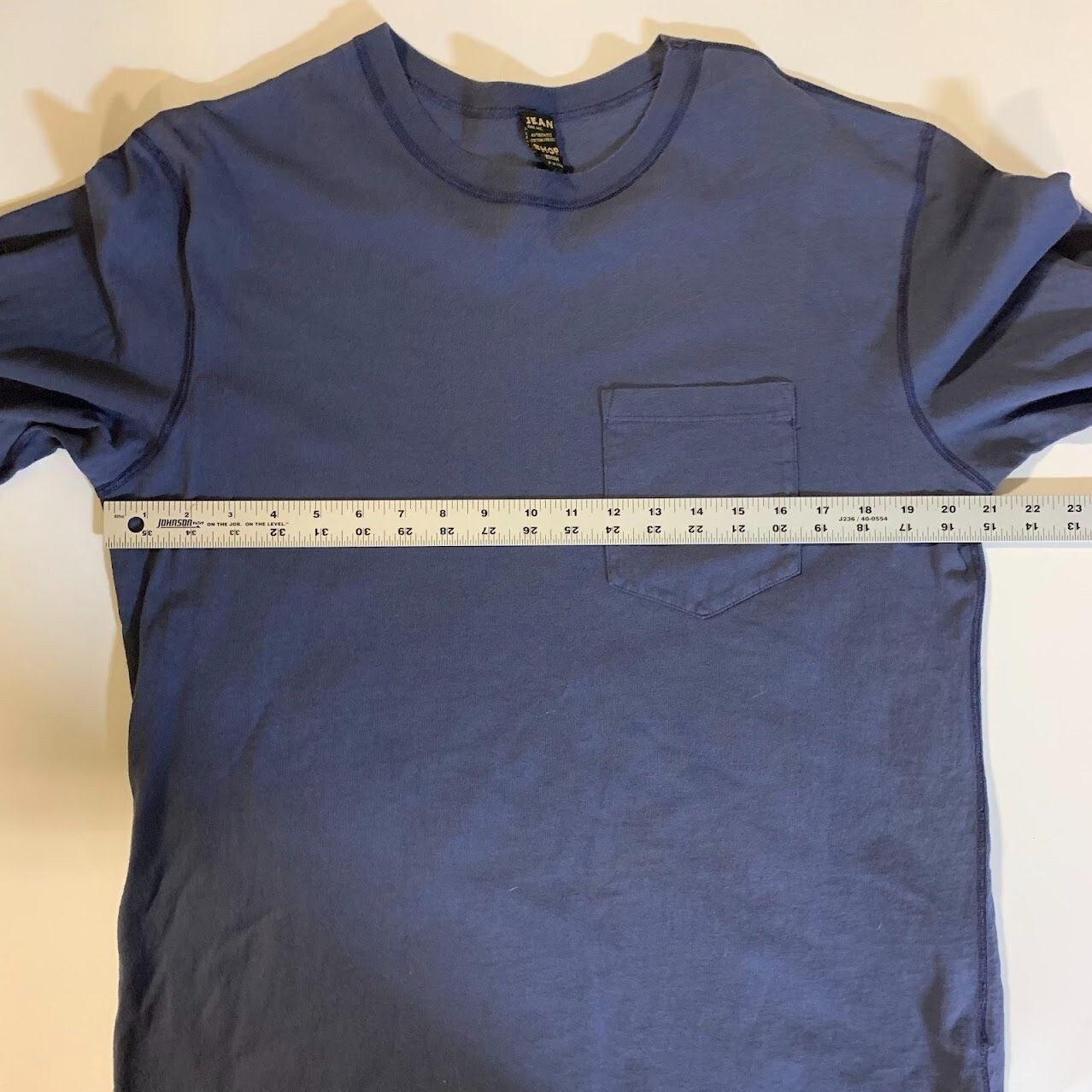 Jean Shop Men’s Crew Neck 100% Cotton Long Sleeve Pocket T Shirt Size M