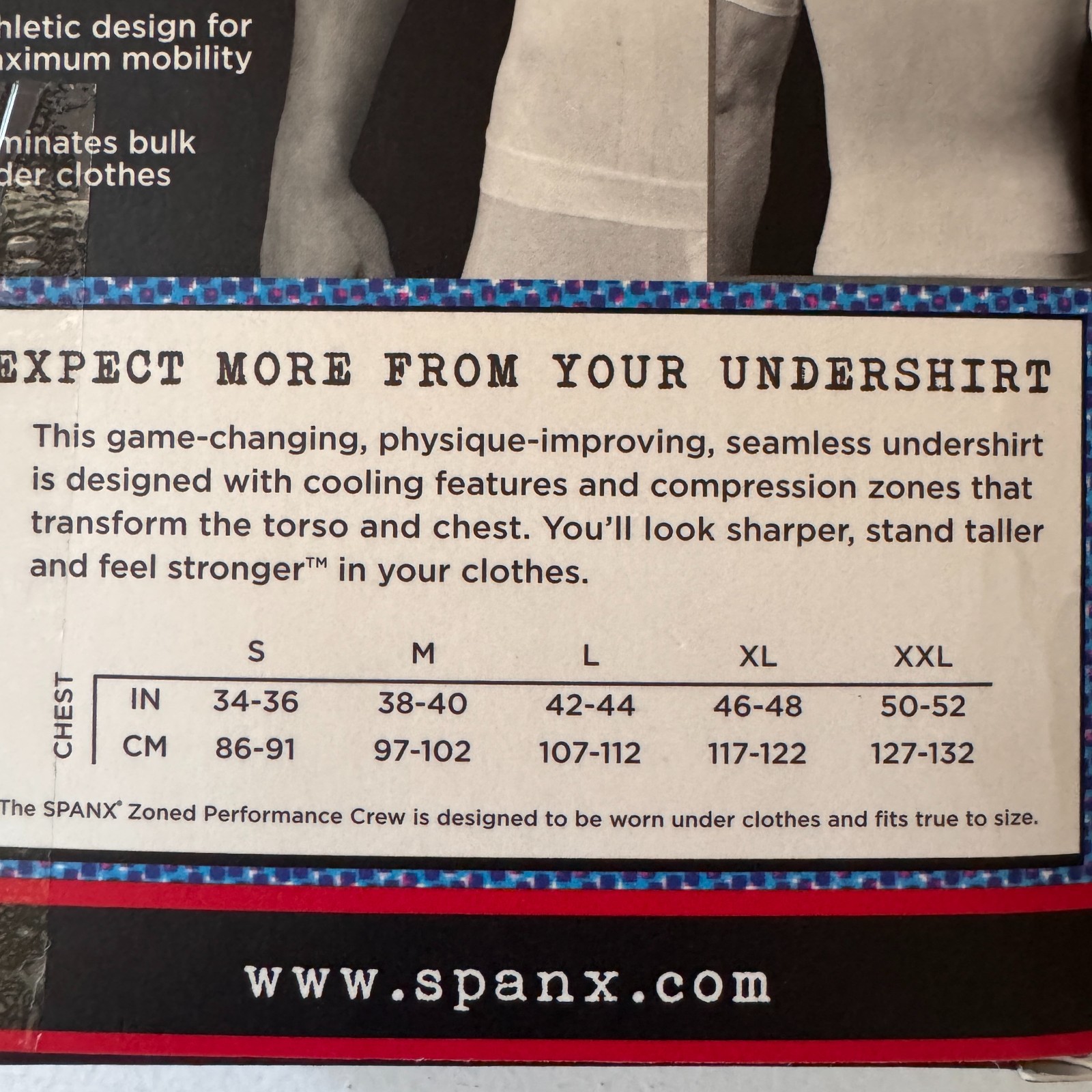 SPANX Men’s Zoned Performance Black Crew Neck Under Shirt size XL (46-48) NWOT