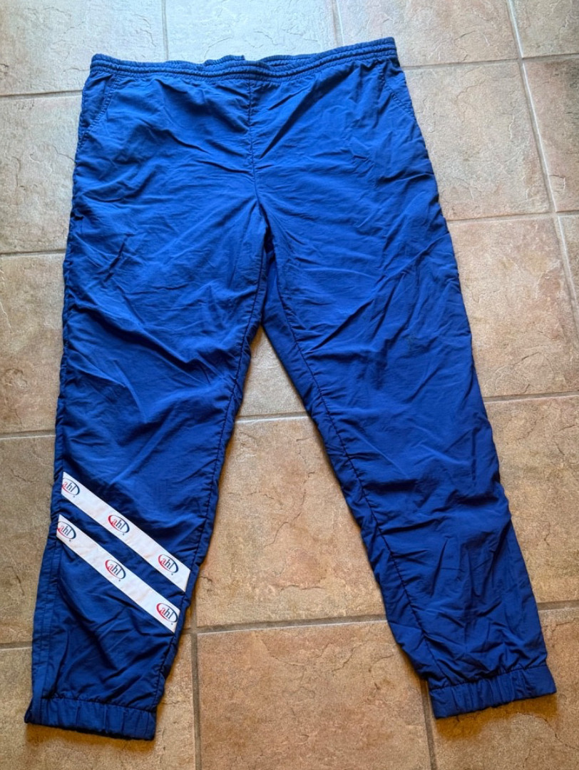 Vintage Pace Setter Nylon Track Pants XL Blue Zipper Warm Up Athletic Pants