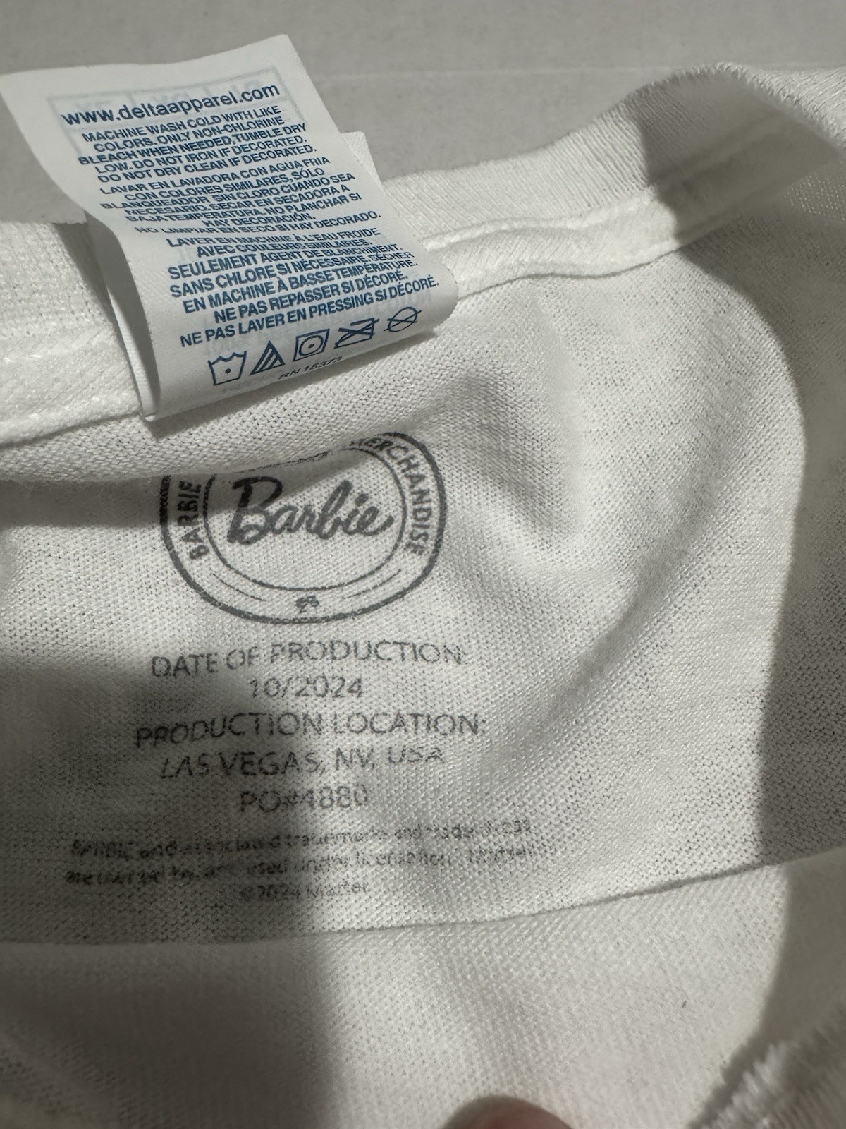 Barbie Decades Character Print 1950s-1990s, White Tee, XL #1023
