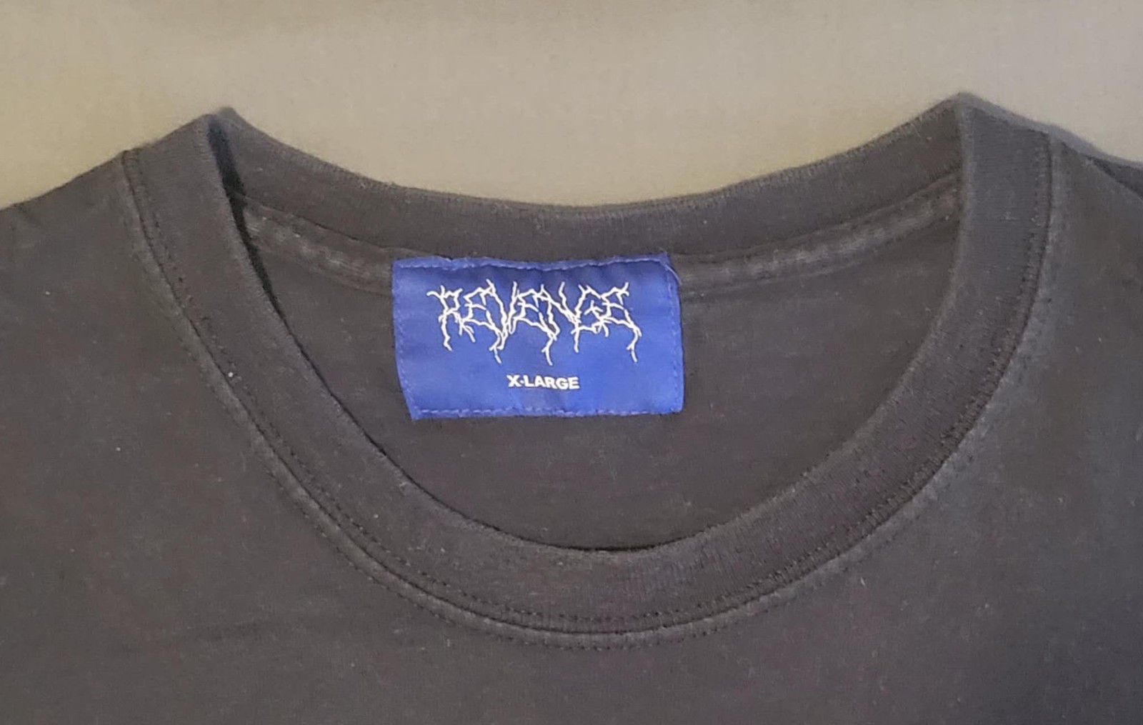 Revenge Gallery Metallic Logo T-Shirt Black XL Goth Punk Cotton Streetwear Men