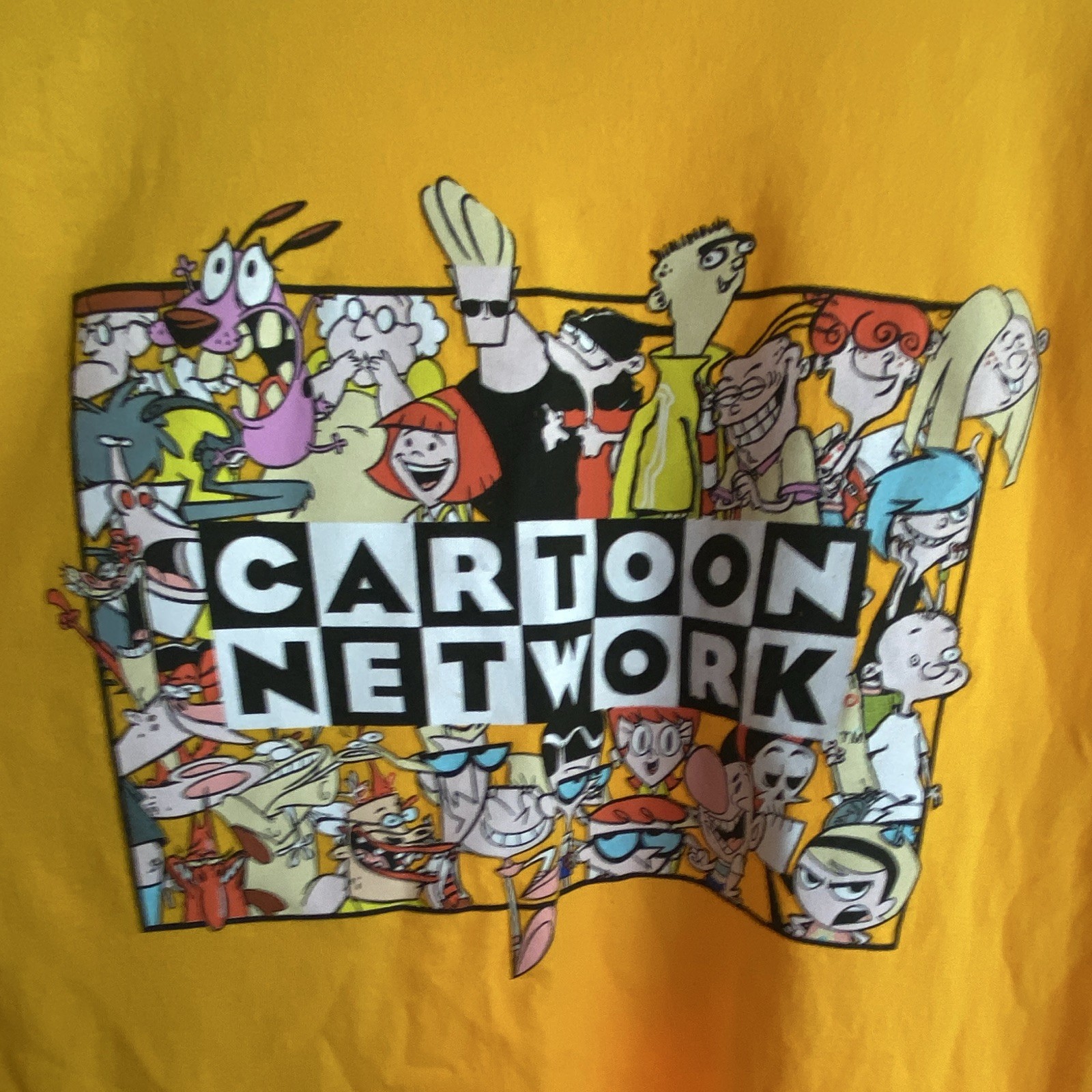 Cartoon Network Men’s L Yellow Graphic Logo Crew Neck Short Sleeve Cotton Tee