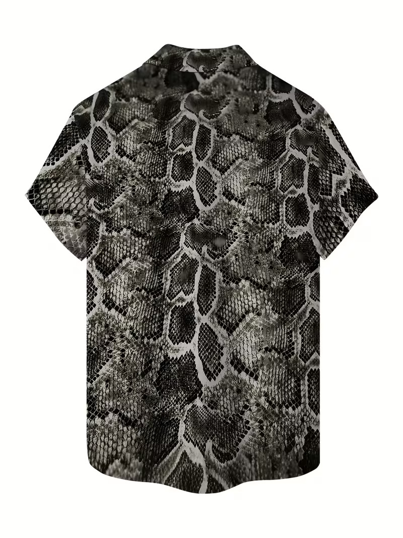 Featuring a Snake Skin Pattern – 3D Print Hawaiian Shirt – Adults & Youth