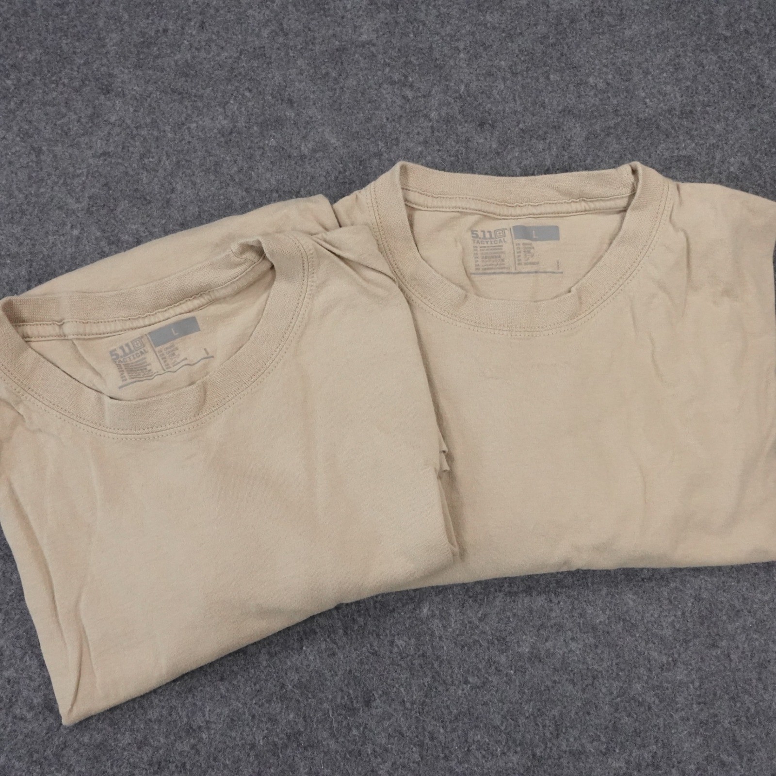 5.11 Tactical Mens Tan Crew Neck Short Sleeve T-Shirt 2 Pack 40016-165 Large