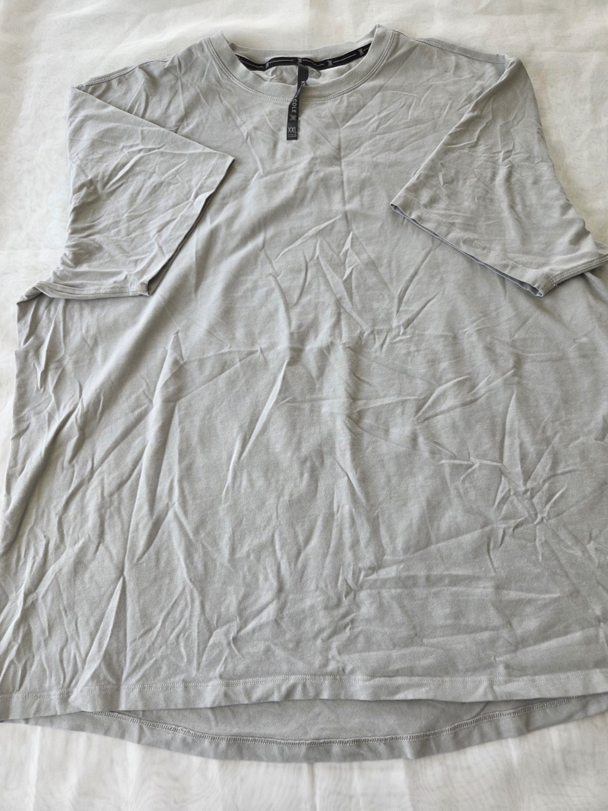 Kenneth Cole Men’s Gray Solid Crew Neck Short Sleeve T-Shirt, Size XXL