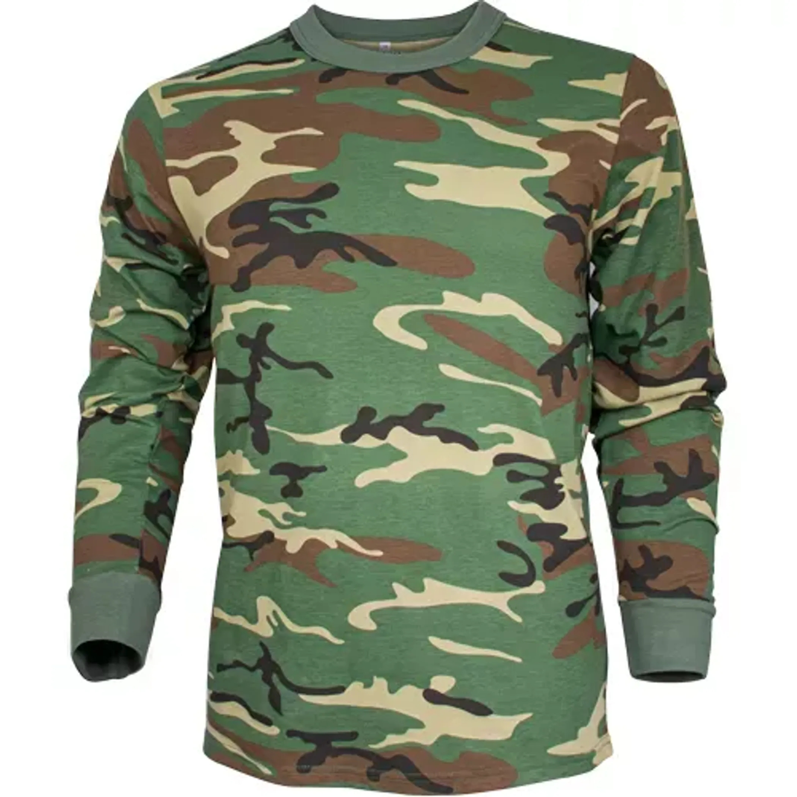 Men’s Long Sleeve T-Shirt – Woodland Camo – 3XL