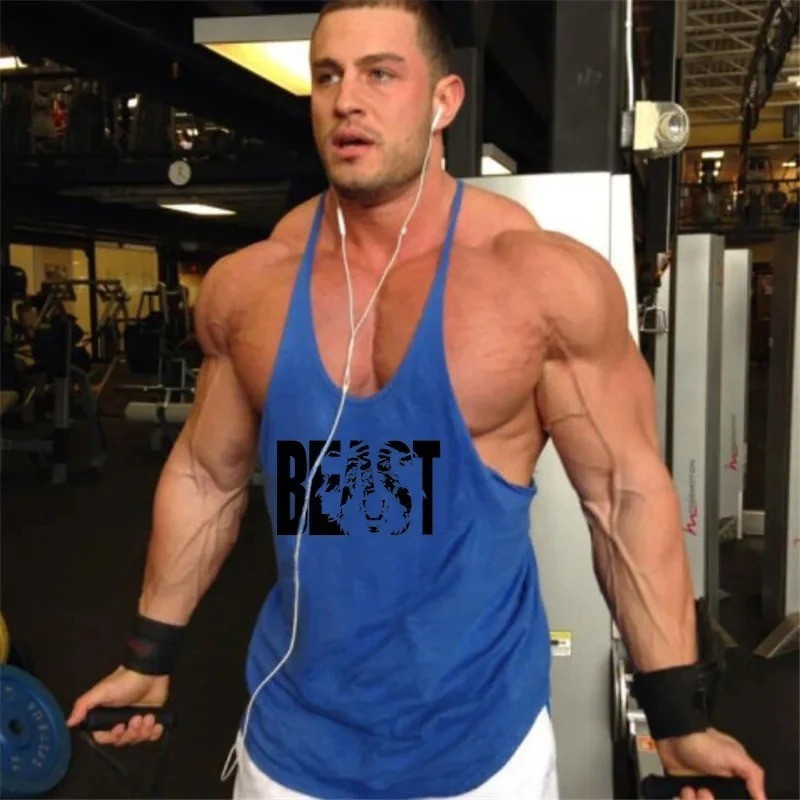Men’s Gym Tank Top Muscle Shirt Sleeveless T Shirt Workout Fitness Training Tee