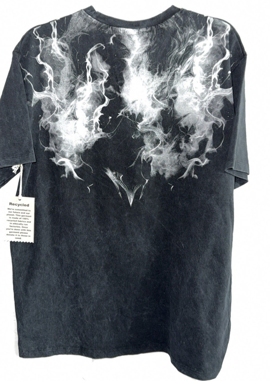 Recycled Threads Affliction-style Graphic shirt SKULL SMOKE SIZE LARGE NEW Y2K