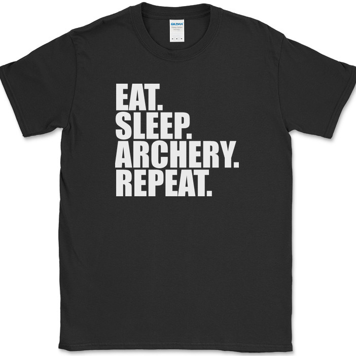 Eat Sleep Archery Repeat T-Shirt Funny Sports Bow Arrow Humor Gift Text Tee