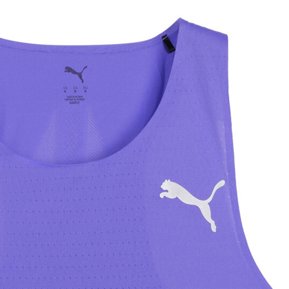 PUMA Raceday Ultraspun Running Crew Neck Athletic Tank Top Mens Purple Casual A