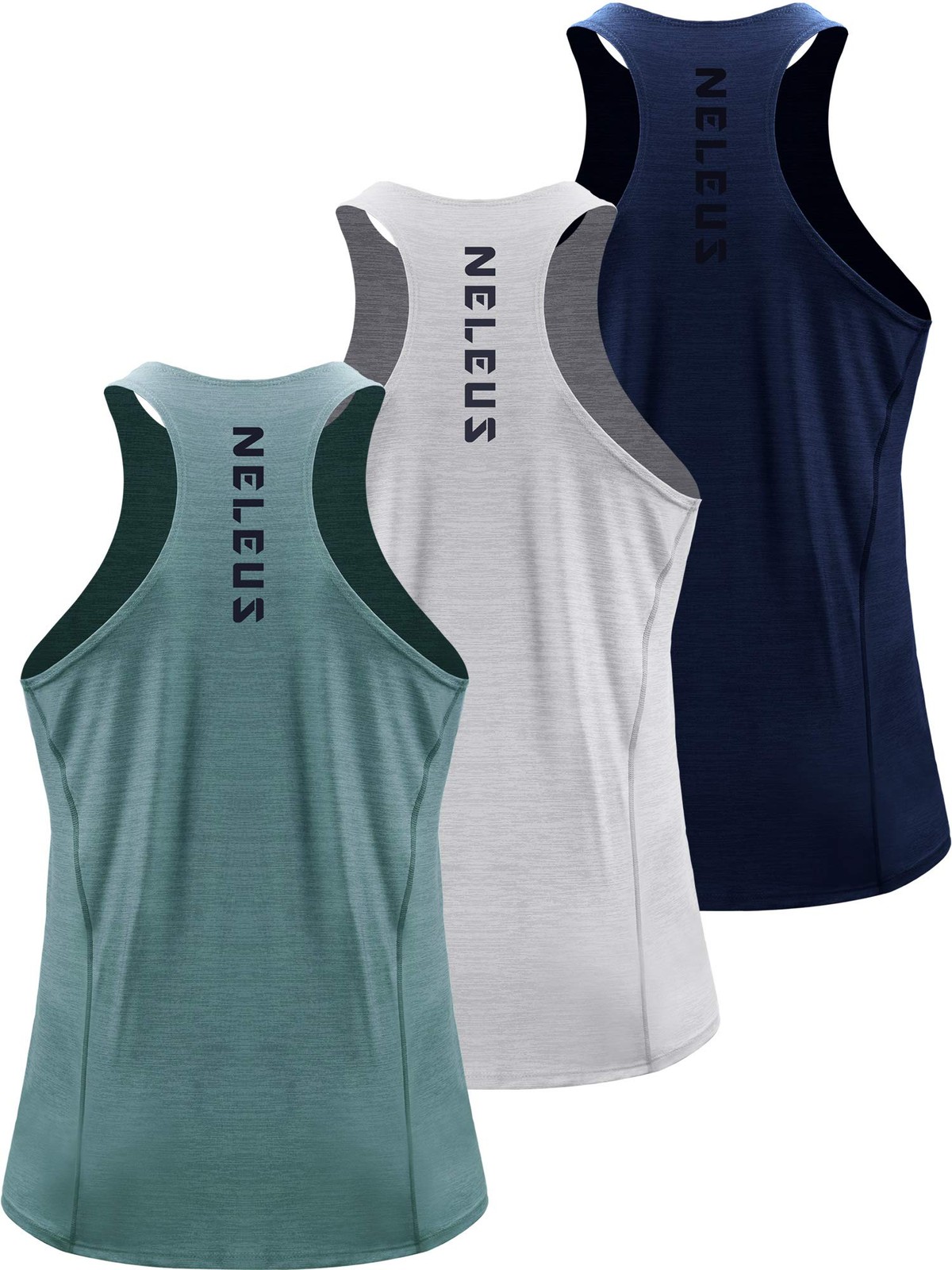 Men’s 3 Pack Running Tank Tops Dry Fit Muscle Athletic Workout Shirts,5069,Na…