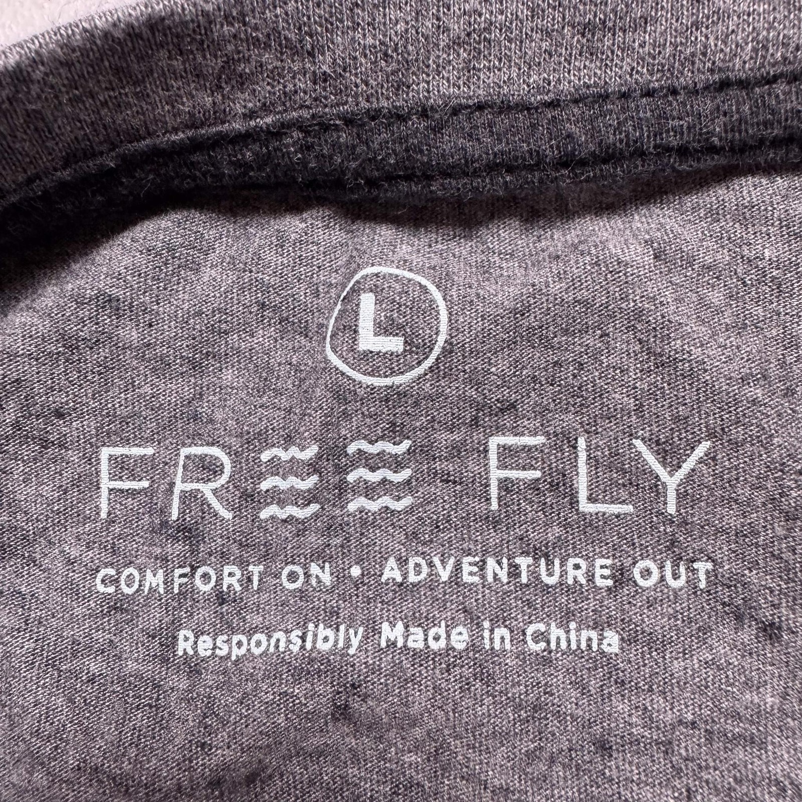 Free Fly Henley Shirt Mens Large Gray Long Sleeve Bamboo Cotton Blend Athletic