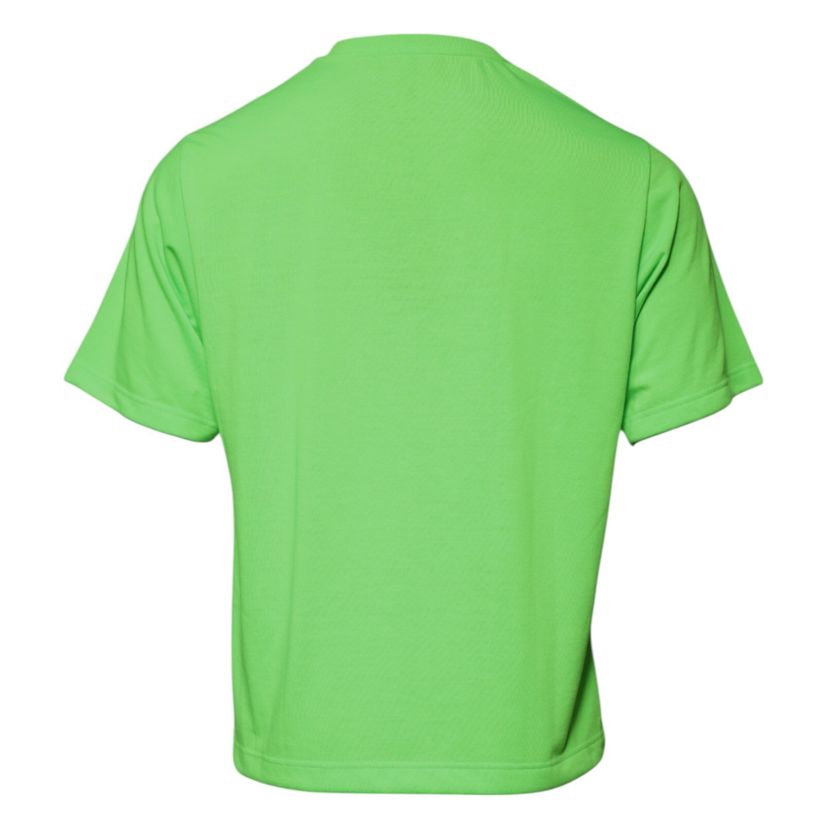 DOLCE & GABBANA T-shirt Green Logo Polyester Crew Neck Men IT48/US38/M 600usd