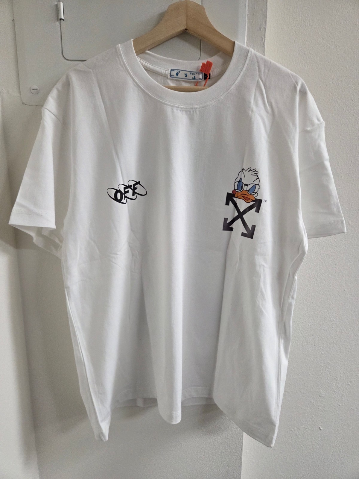 Off-White X Donald Graphic Print White T-Shirt Cotton Regular Fit S/M/L/XL