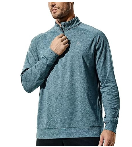 Haimont Men’s 1/4 Zip Pullover Shirt Long Sleeve Lightweight Quick Dry XL