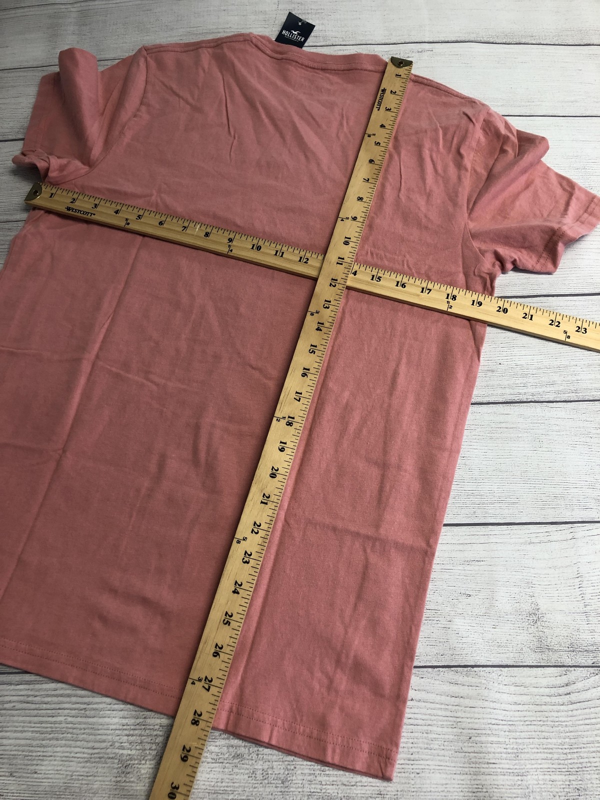 Hollister Shirt Mens Medium Pink Must-Have Collection Logo Cotton Crewneck Tee