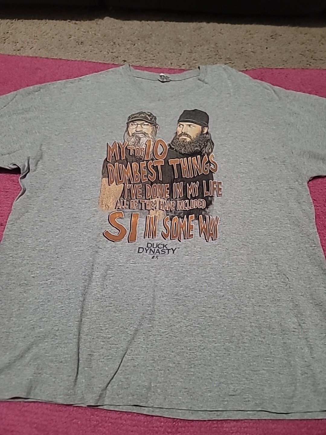 Duck Dynasty Top 10 Dumbest Things Done Shirt w/ Uncle Is and Jase – Size XLarge