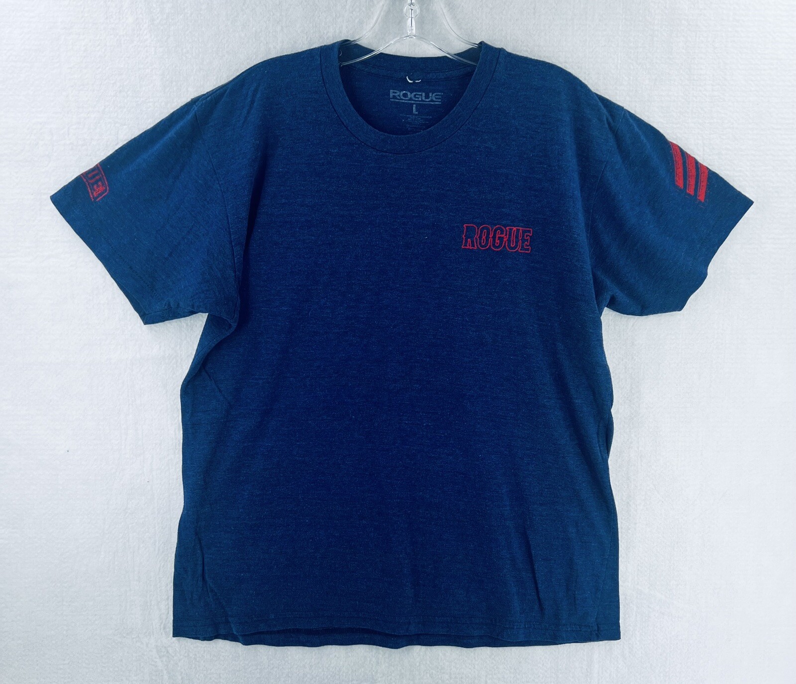 Rogue Fitness International T-Shirt Blue Medium Cotton Blend (Made in USA)