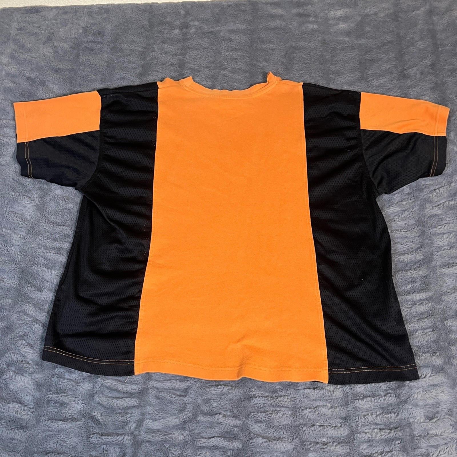 Harley Davidson Orange Black Mesh Panel T Shirt Tee Mens XL An American Legend