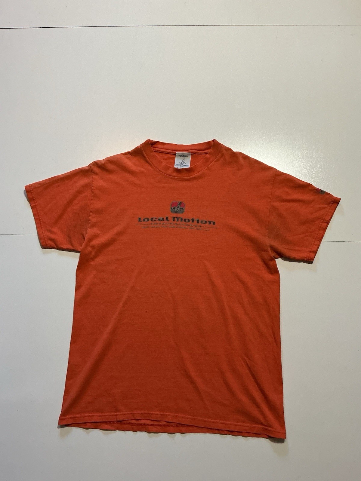 Vintage Local Motion International Hawaii Orange Surf Graphic S/S T-Shirt Sz. M