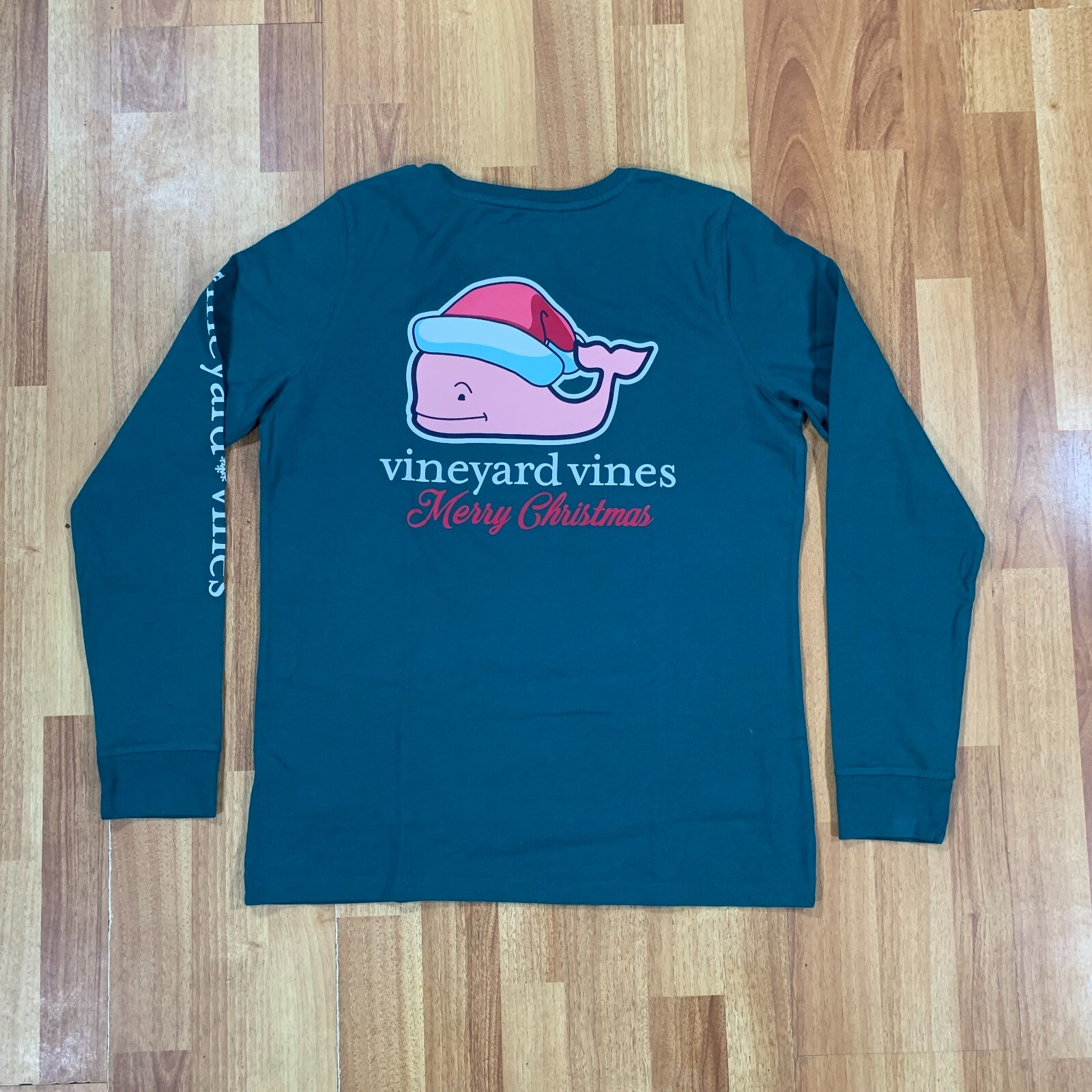 Vineyard Vines Shirt Mens Small Green Whale Merry Christmas Long Sleeve NWT