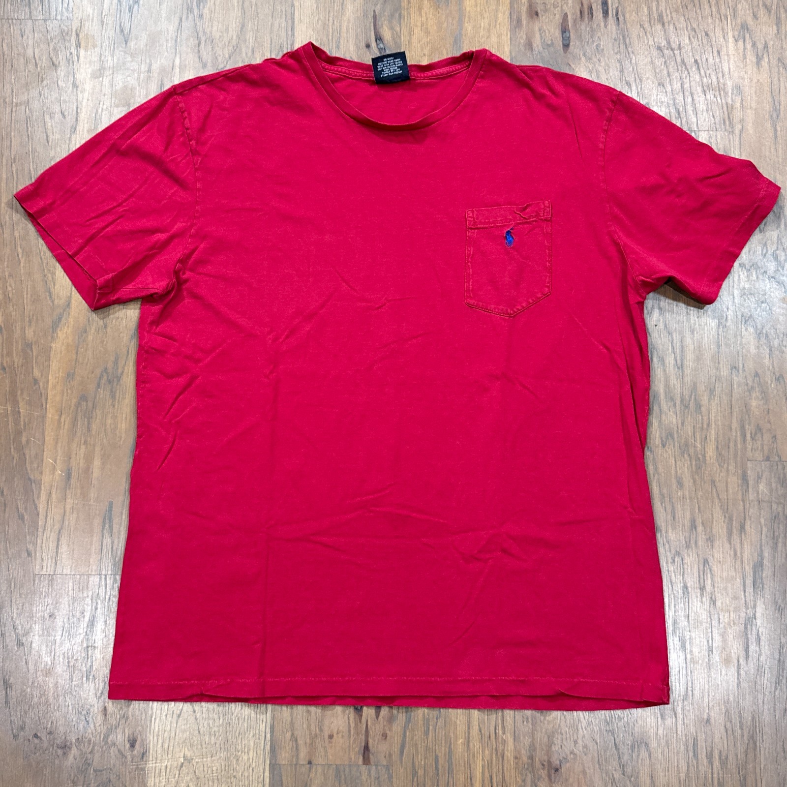 Vintage Polo Ralph Lauren Shirt Mens L Red Classic Fit Cotton Pocket Preppy 90s