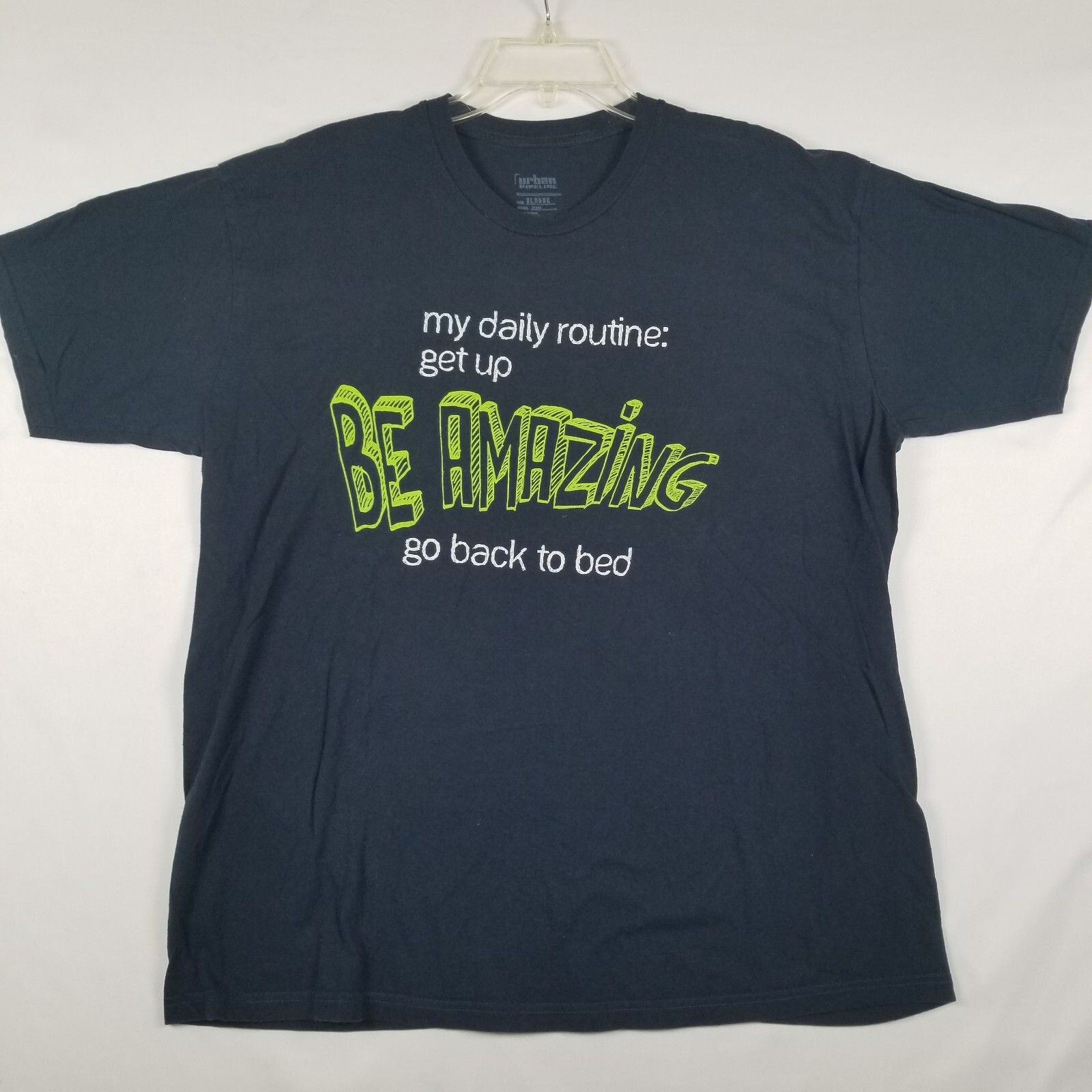 Urban Pipeline T-Shirt Adult Extra Large Black My Daily Routine Graphic Cotton