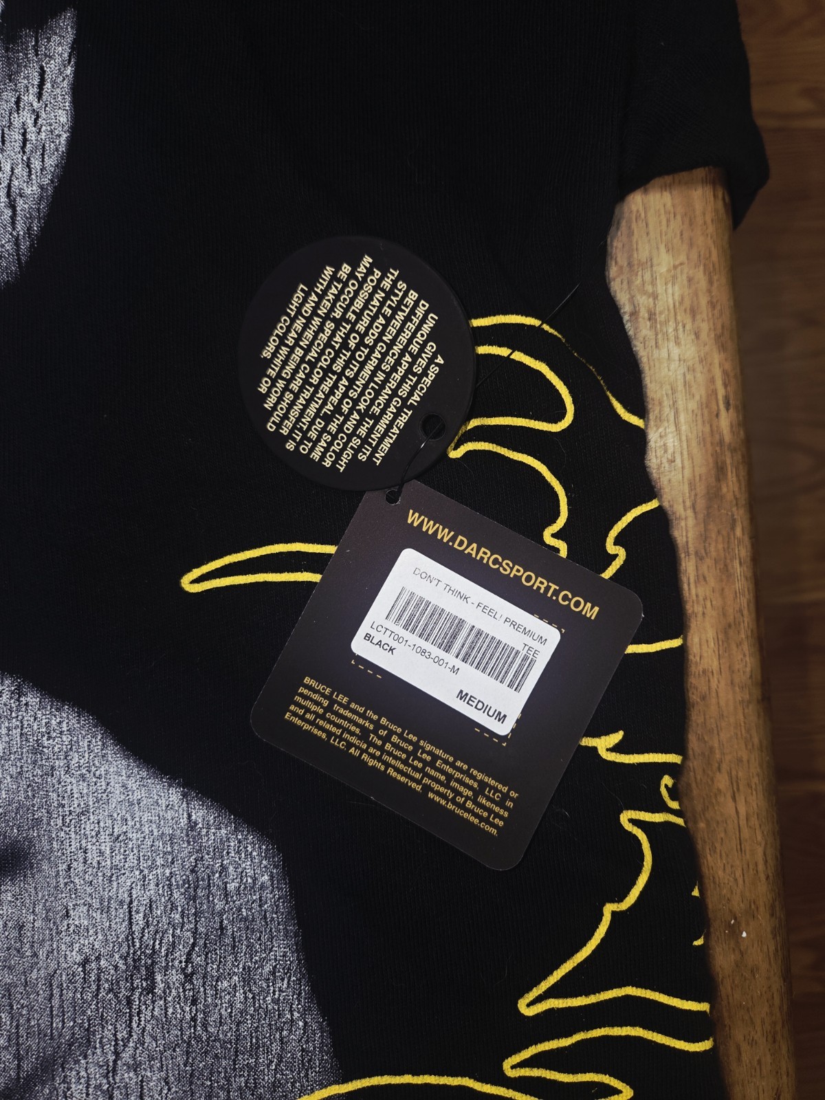 Dqrc Sport/Bruce Lee Collab Men’s Black Graphic Men’s Tee. Size Medium