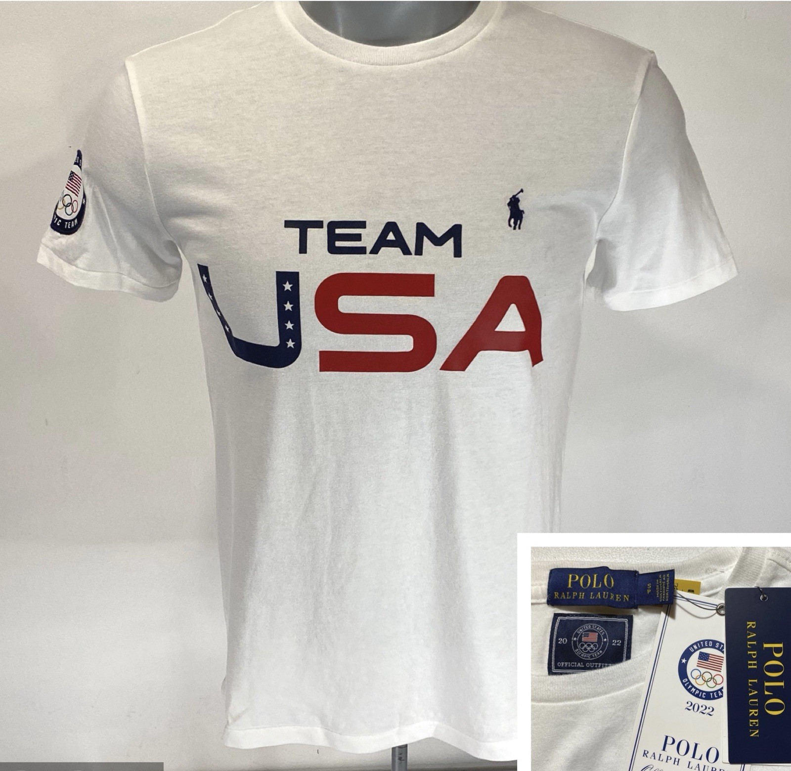 Polo Ralph Lauren NWT S Small T-Shirt Team USA Olympics White New