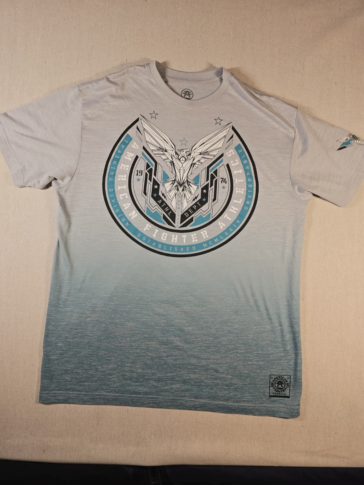 American Fighter From Affliction Premium Tshirt Mens 2xl Teal Gray Y2k 90’s