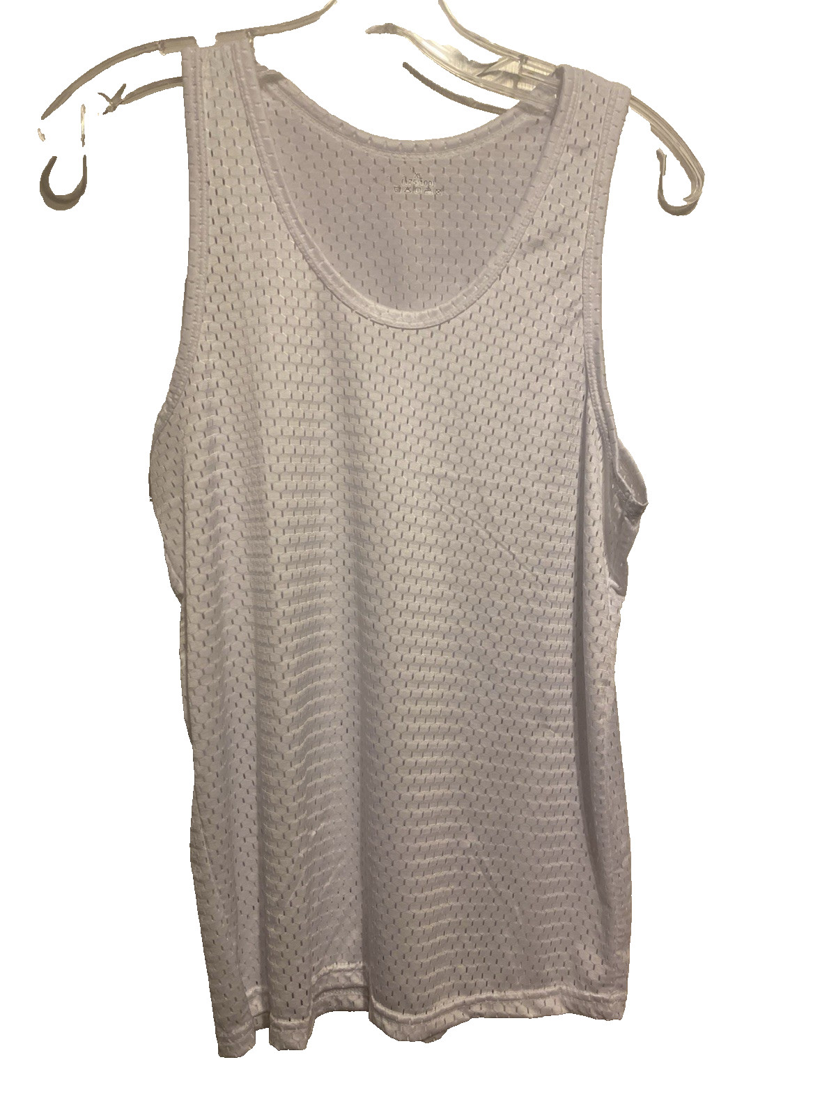 Men’s Mesh Tank Top Quick-Drying Fitness NWOT size Medium US White Poly stretch