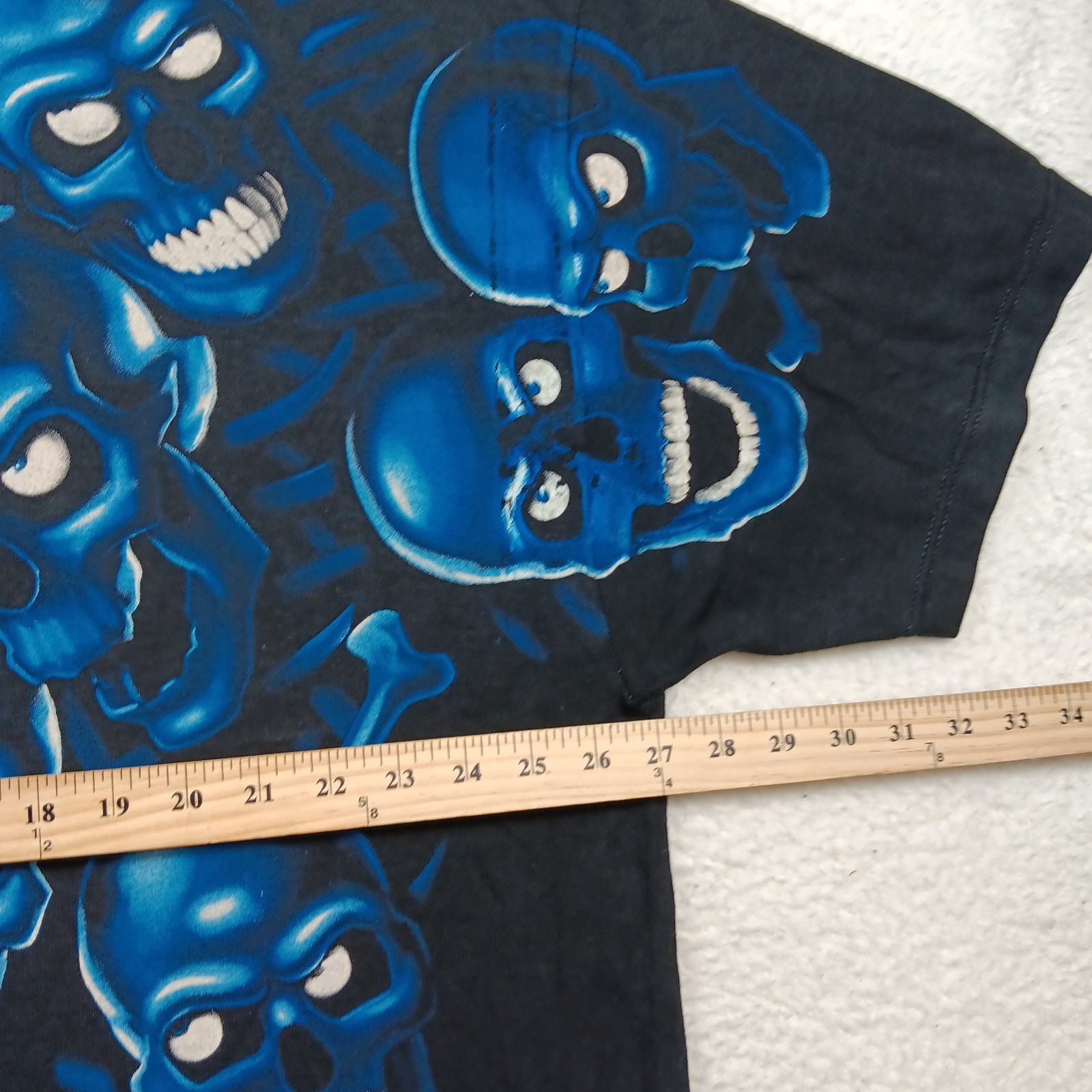 Vintage Liquid Blue Shirt Mens 3XL Black Blue Skull Pile Juicy J AOP Y2K 2001