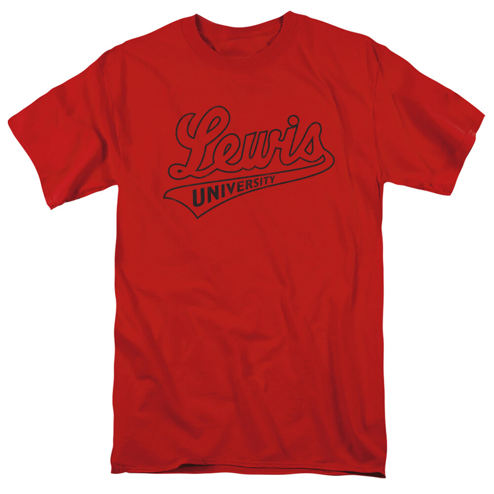 Lewis University Adult T-Shirt Distressed Primary, Red, S-5XL